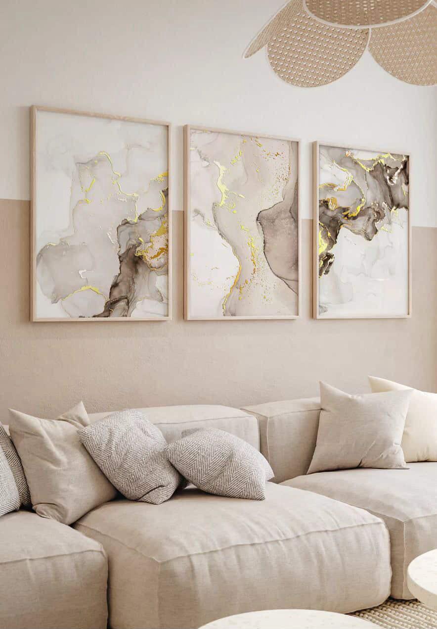 Abstract Gold Wall Art