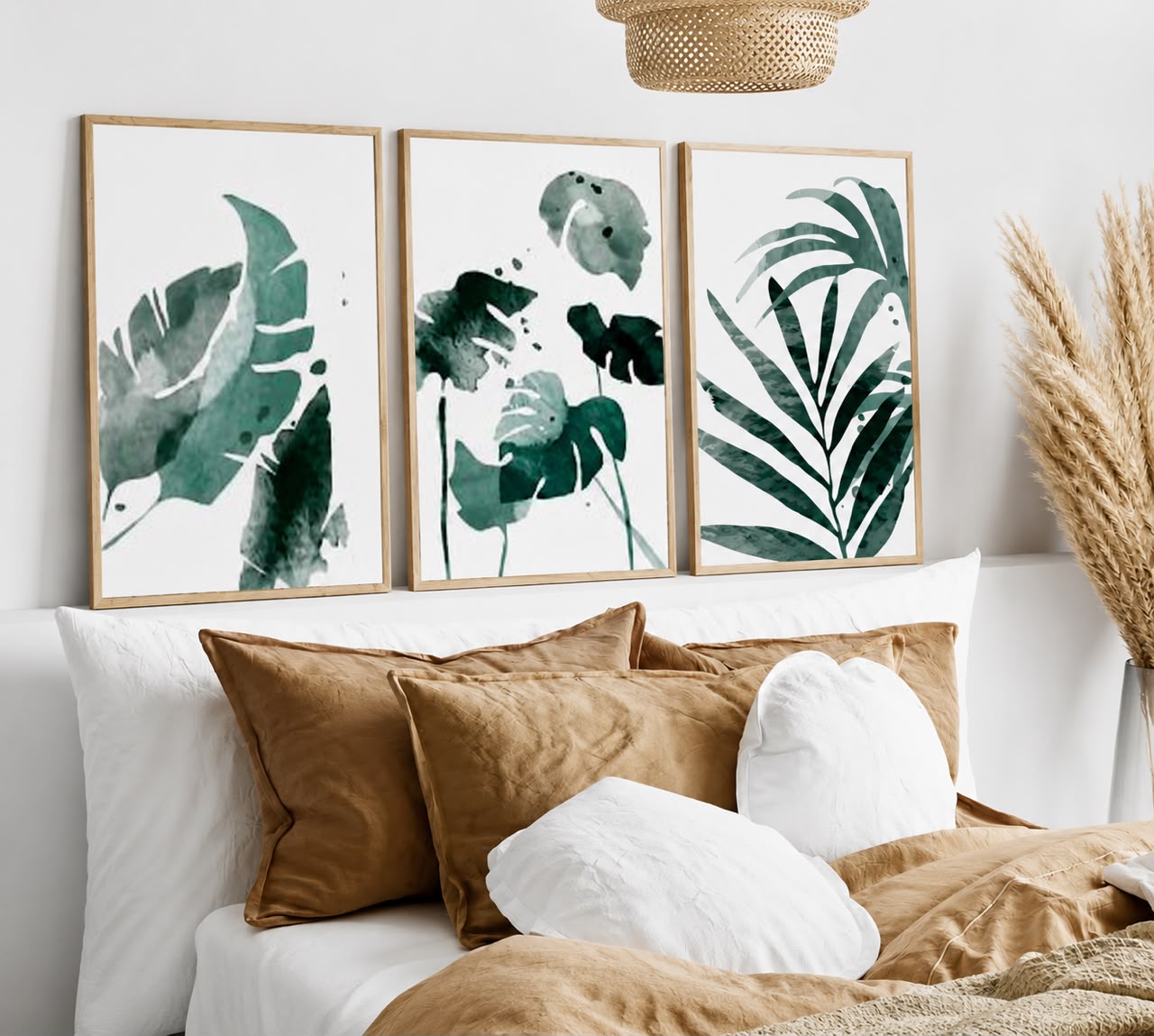 Emerald Leaves Wall Art