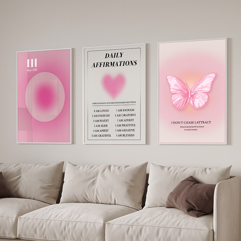 A pink butterfly Wall Art