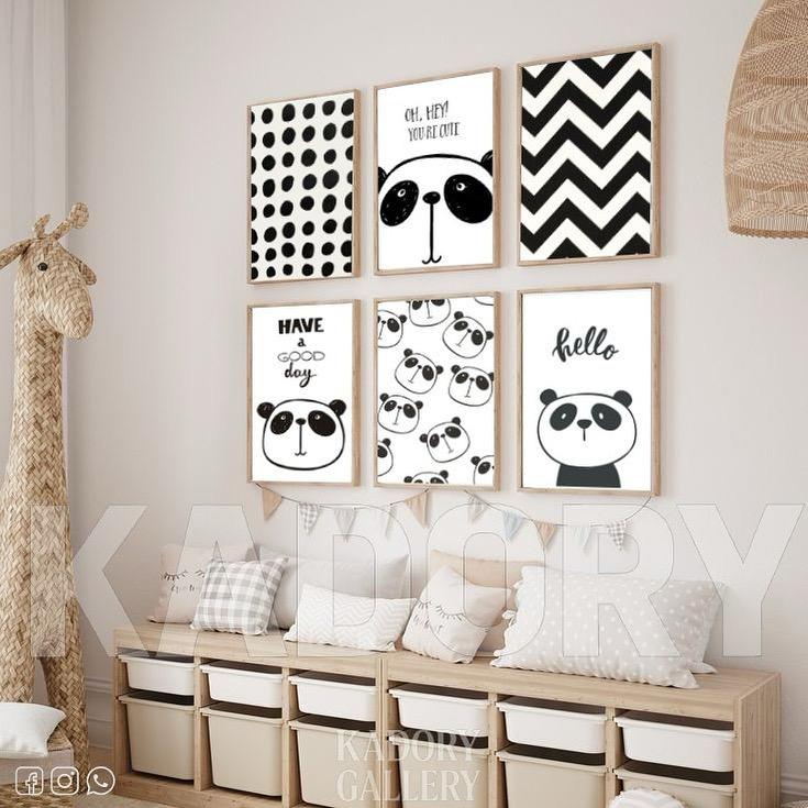 Black and White Kids Gallery Wall